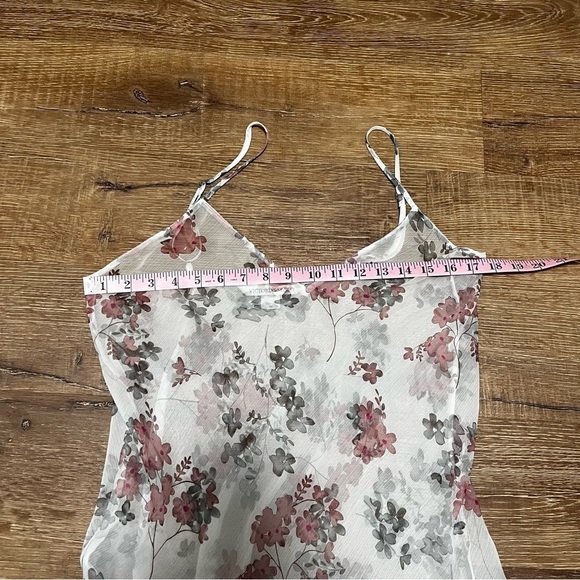 VICTORIA’S SECRET Y2K Floral Nightie Mini Sheer Slip Dress Size Medium - Picture 8 of 9